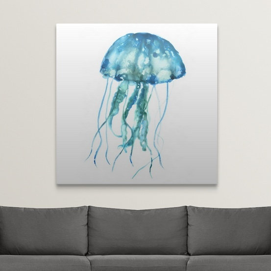 «Matsumoto Jellyfish» par Edward Selkirk, impression, H 30 po x l 30 po x P 1,5 po, Toile