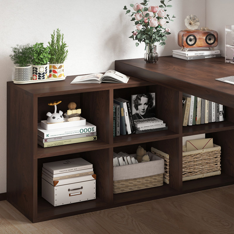 Bureau d'écriture en L en bois massif noisette, bureau, H 29,53 po x l 62,99 po x P 47,24 po