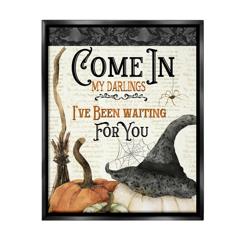 " Spooky Witch Phrase " by Deane Beesley, 21" H x 17" W, Jet Black Floater Frame