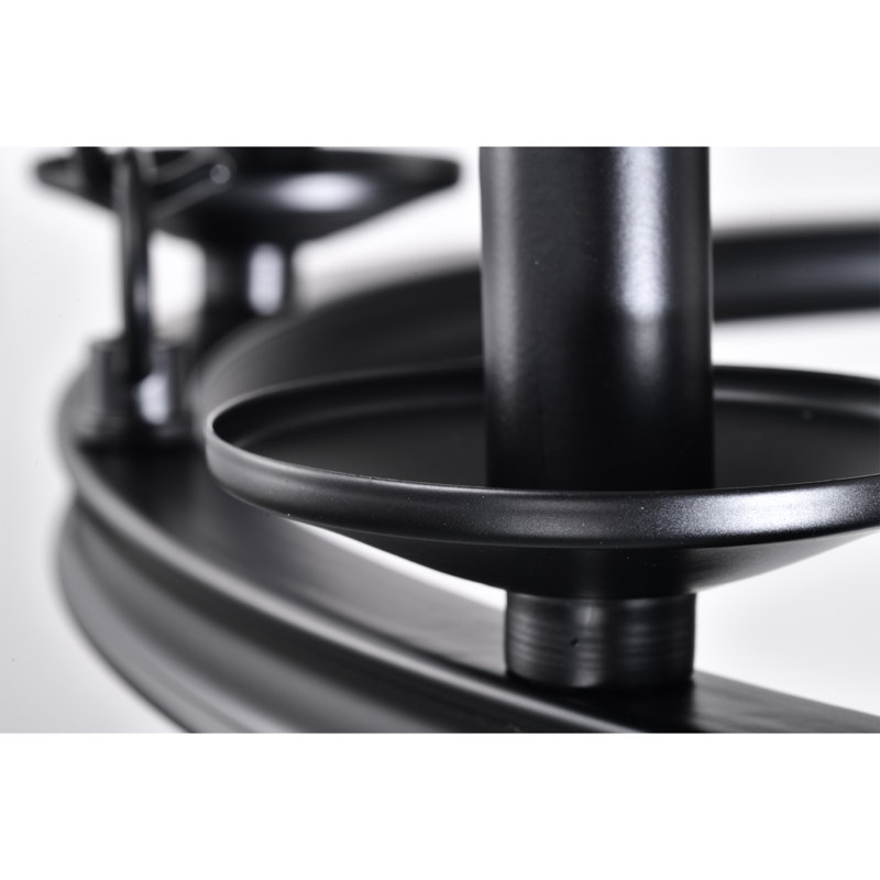 Lustre de style Crum style Mid-Century moderne de style roue de chariot de 25 pouces, Noir