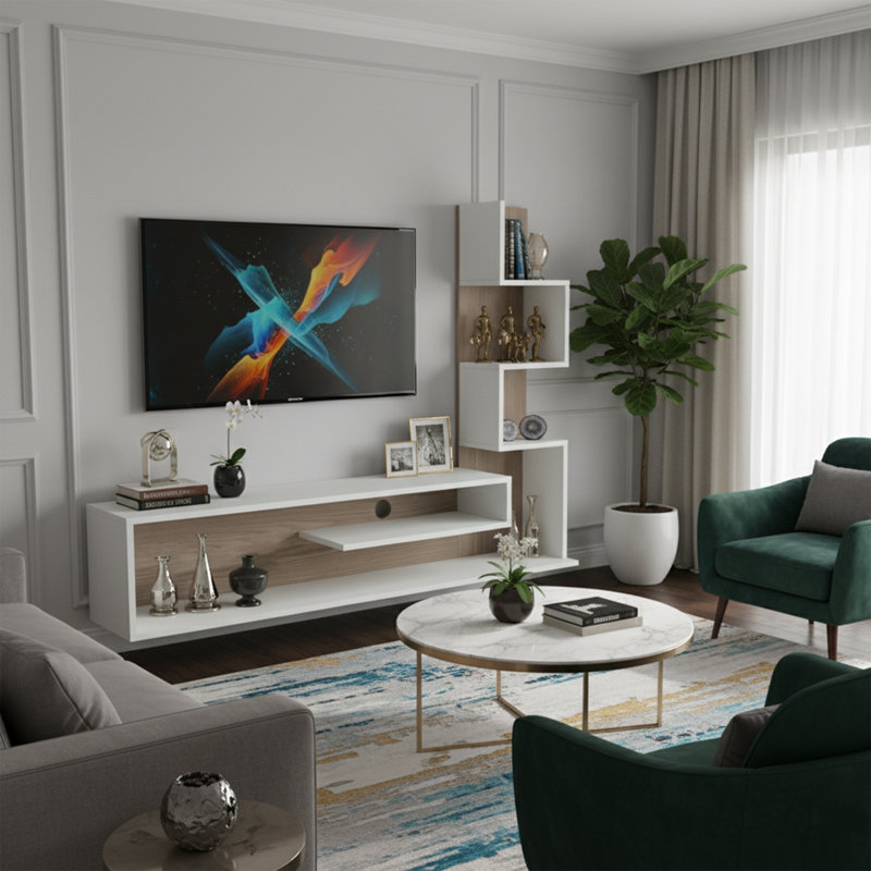 Meuble télé pour téléviseur de 60 po ou moins avec une base