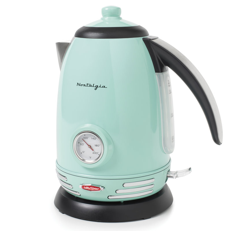 Nostalgie 1,7 pte Bouilloire électrique en acier inoxydable, Turquoise