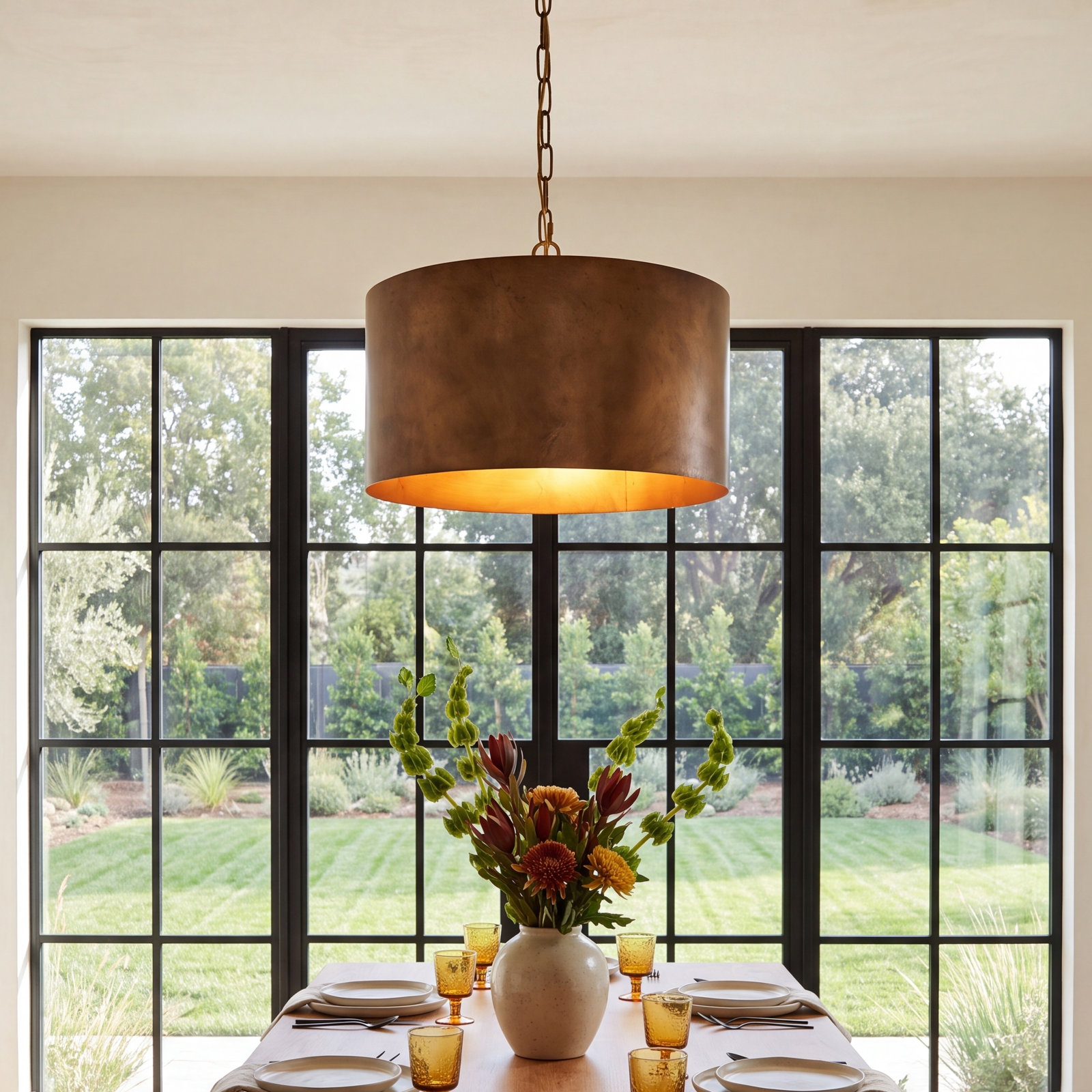 Rosamund Iron 3-Light Chandelier, Brass