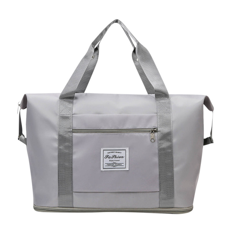 Sac à bandoulière en nylon avec sac à bandoulière à grande capacité et compartiments multiples, Gris