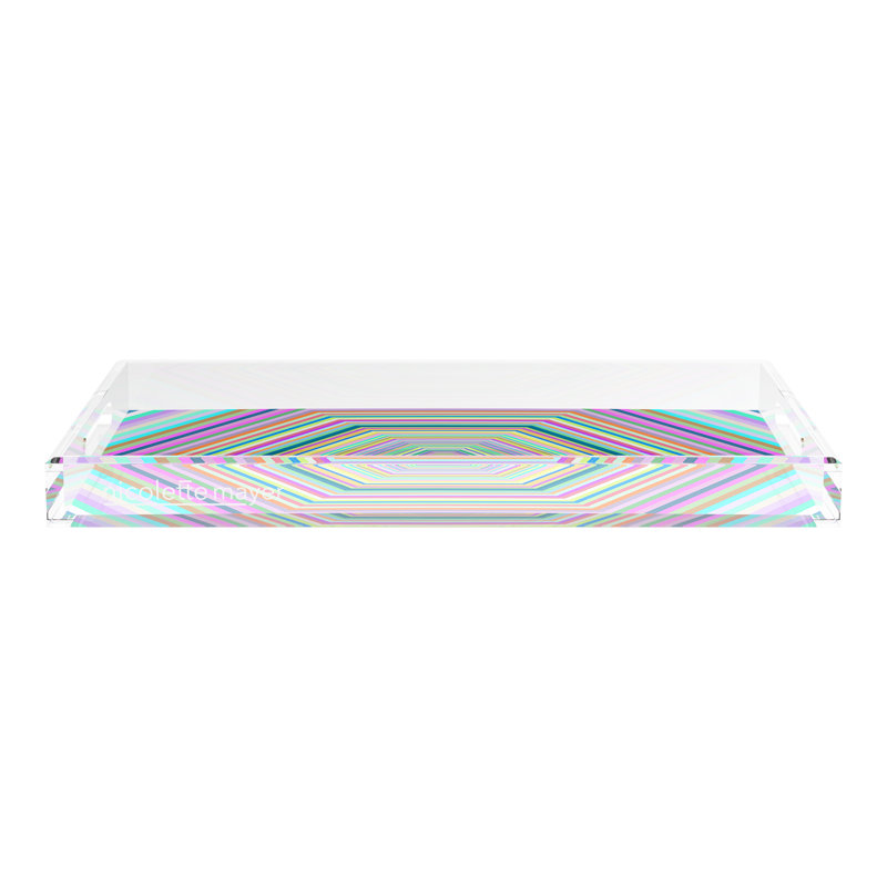 Hex Dylan Acrylic Rectangle Decorative Tray, 22.5"W x 14.5"D x 2"H
