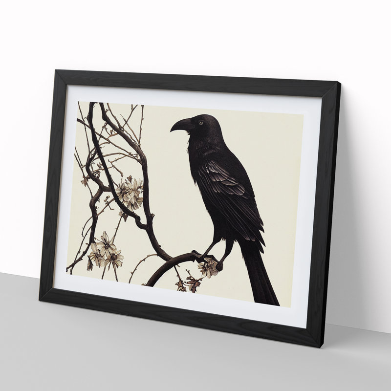 Terrific Crow Bird - Framed Print, Black Framed, 46cm H x 64cm W x 2cm D