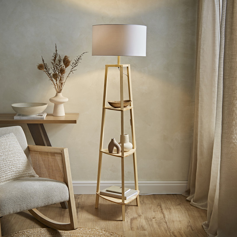 Aidrian 155cm Tripod Floor Lamp, Brown, No, White