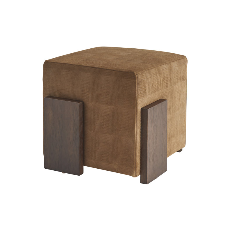 Sunset Key Hamden 20.5" Wide Genuine Leather Square Standard Ottoman
