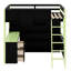 Lit mezzanine en bois avec bureau-1631314618