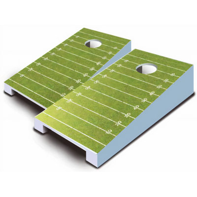 10 Piece Football Field Tabletop Cornhole Set with Bags