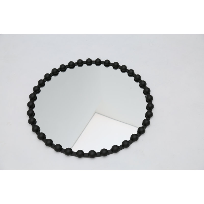 Miroir rond rond, 27 po x 27 po, Noir