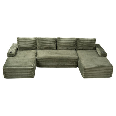 Compressible U-Shaped Sectional Sofa Set