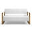 57.9" Width Modern Upholstery Faux Bonded Leather Loveseat Sofa For Living Room Accent Love Seats For Small Spaces 2 Seater Couch Sofa Office Apartment Studio Furniture With Golden Metal Arms-106769543