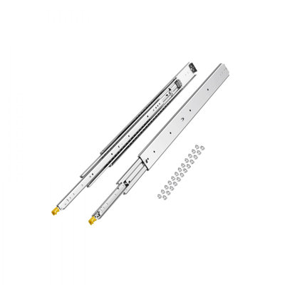 1 Pair Full Extension Drawer Slides 18 20 22 28 30 32 36 38 40 44 48 52 56 60 in, 500 lbs Load Capacity Locking Drawer Slides, Ball Bearing with Lock Side Mount Drawer Slide Rail