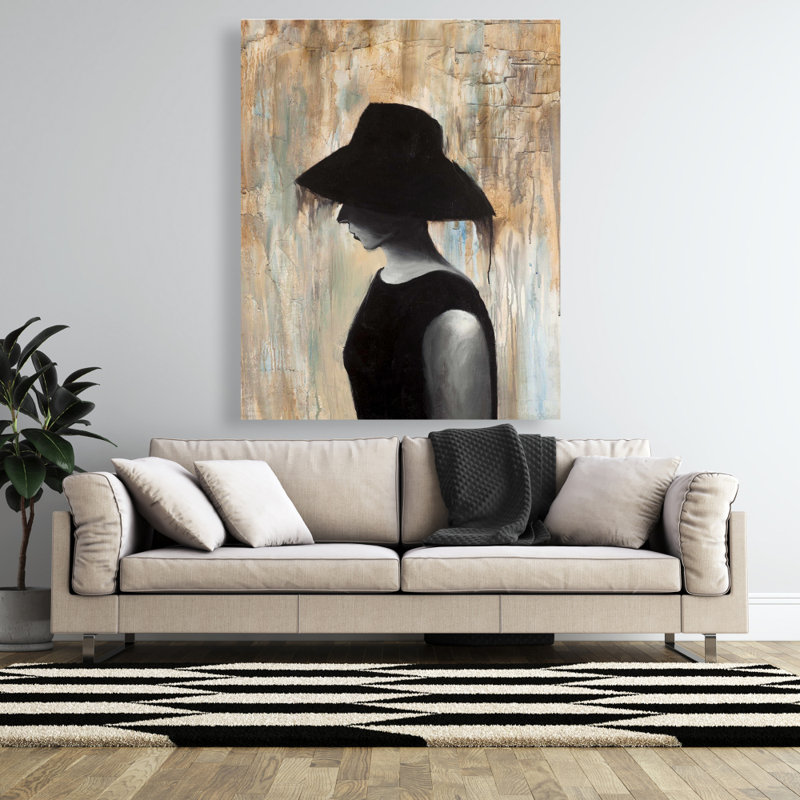Audrey Hepburn, toile de grand chapeau - Art contemporain de décoration intérieure