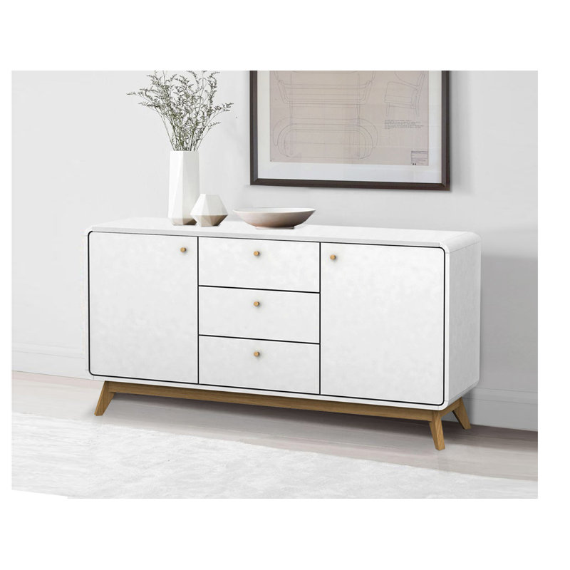 Justine 140Cm Wide 3 Drawer Sideboard, Oak/White
