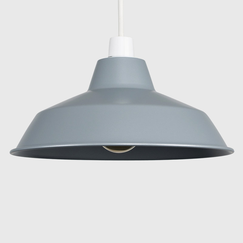 14cm H Metal Bowl Pendant Shade ( Screw On ), Grey