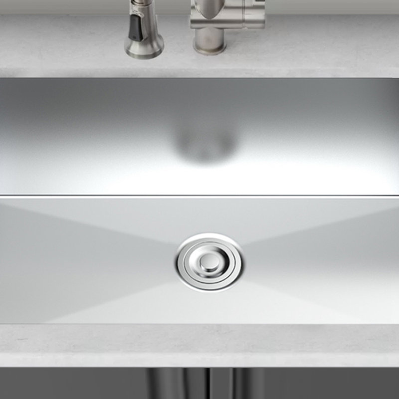 Single Bowl Stainless Steel Kitchen Sink, 10" H x 32" W x 19" D