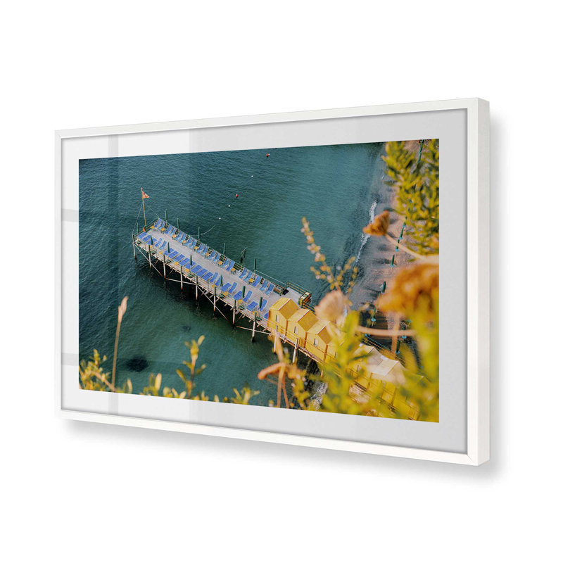 Imprimé sérénité bleu, Cadre simple blanc opaque, H 12 po x l 15 po x P 1,25 po