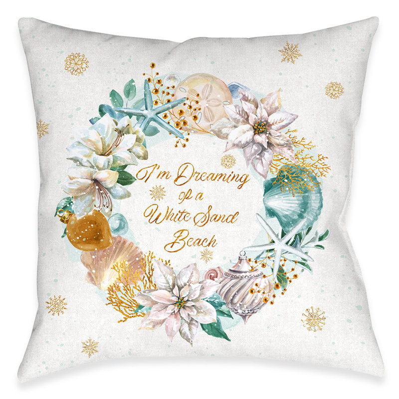 Winter Coastal Reversible Throw Pillow