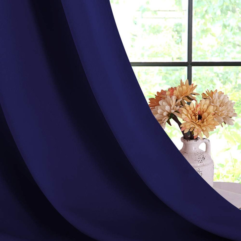 Blackout Curtain Pair, 42" W x 45" L, Navy Blue