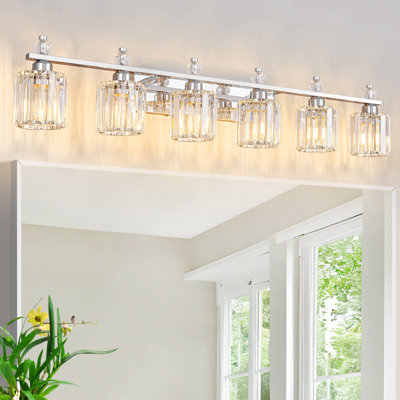 Bathroom Vanity Lamp Modern Crystal Vanity Lamp With Cylindrical Shade Bathroom Light Fixture Mirrored Crystal Bathroom Vanity Lighting Fixture