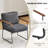 Modern Upholstered Armchair with Wood Armrests and Metal Frame, Accent Chair with Thick Cushion for Living Room or Bedroom-1936023739