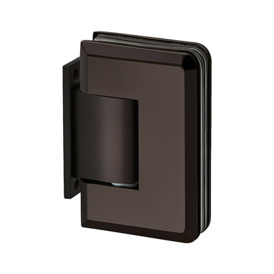 Charnière réglable en verre à fixer au mur avec plaque arrière décalée en nickel noir de 3/8 po et 1/2 po d'épaisseur