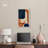 Blue With Cream Canvas Midcentury Abstract Wall Art by Art Remedy-104321237-111664690