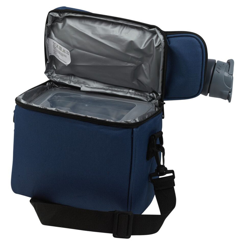 4Pcs Insulated Cooler Bag Food Box Drink Bottle Set, Blue