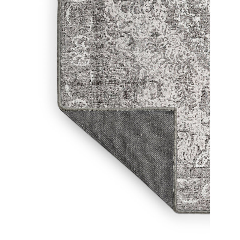 Tapis contemporain gris / blanc, Rectangle 6 pi x 9 pi