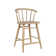 Modern Pedestal 5 Piece Counter Height Dining Set - White Table With Natural Stools