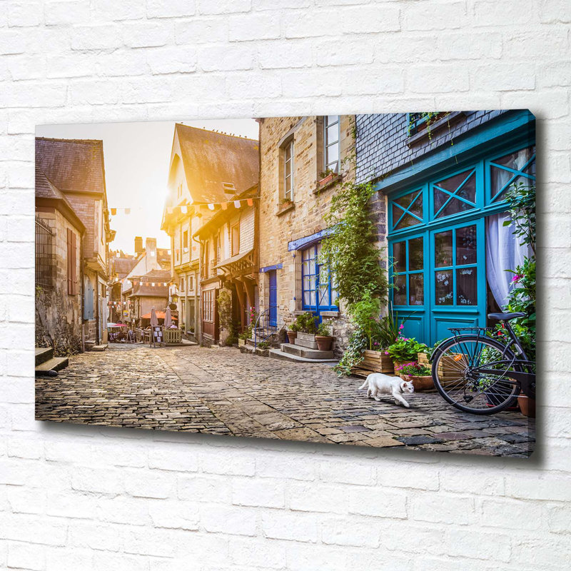 A Charming Street - Wrapped Canvas Print