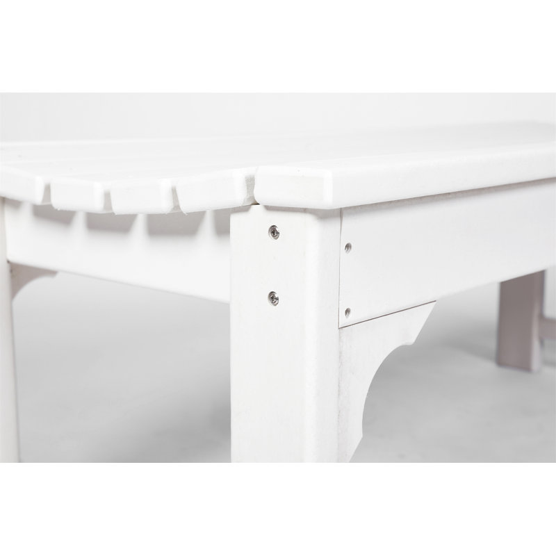 Banc Adirondack en Hdpe sans dossier avec texture en bois (sans la table), Blanc