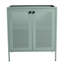 Meuble-lavabo autoportant de 30 po de couleur menthe - Bvb05730gn-1. Matériau en acier et armoire résistante aux tablettes réglables. Conception à double porte. Plateau de lavabo amovible. Fabrication sans robinet.-209941042