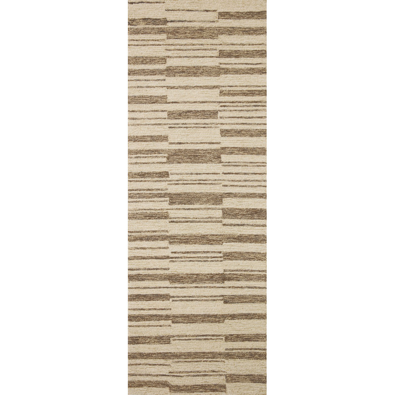 Chris Loves Julia x Loloi Polly Checkered Hand-tufted Beige/Tobacco Area Rug, Square 1'6"