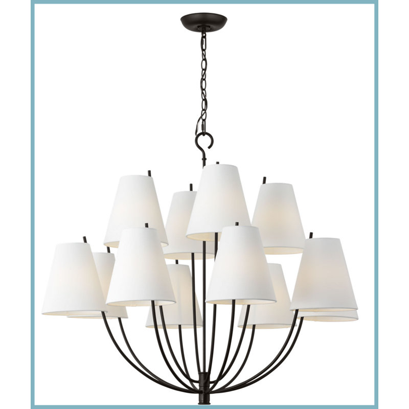 Reyes 12-Light Chandelier, 123.63" H x 40" W  x 40" D, Aged Iron