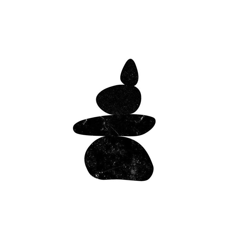 Black Pebbles III by Nouveau Prints - Wrapped Canvas Gallery-Wrapped Canvas Giclée, 66.04 cm H x 45.72 cm W x 3.175 cm D