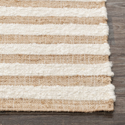 Rhodes Striped Area Rug in Ivory