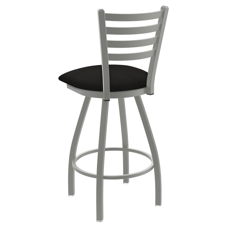 Tabouret de bar pivotant de 36" Evers, Nickel anodisé, Vinyle - espresso Canter, Extra Tall (36” Seat Height)