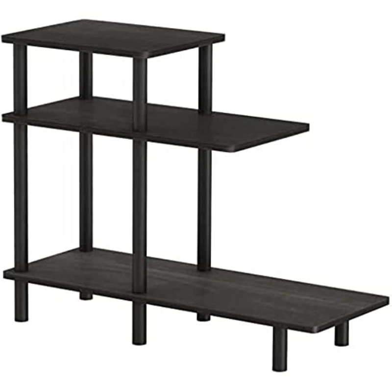 3-Tier Sofa Side Table in Espresso/Black