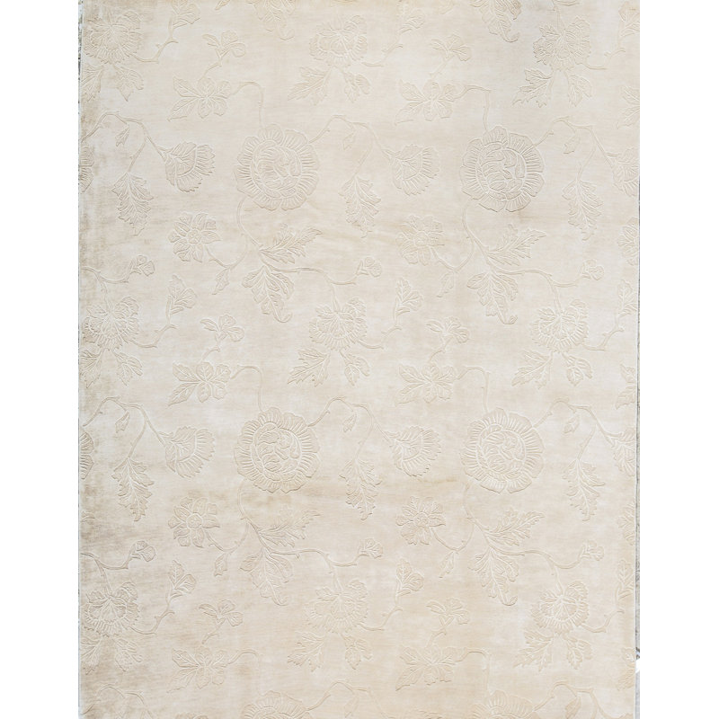 Hand-Knotted High-Quality Beige Area Rug