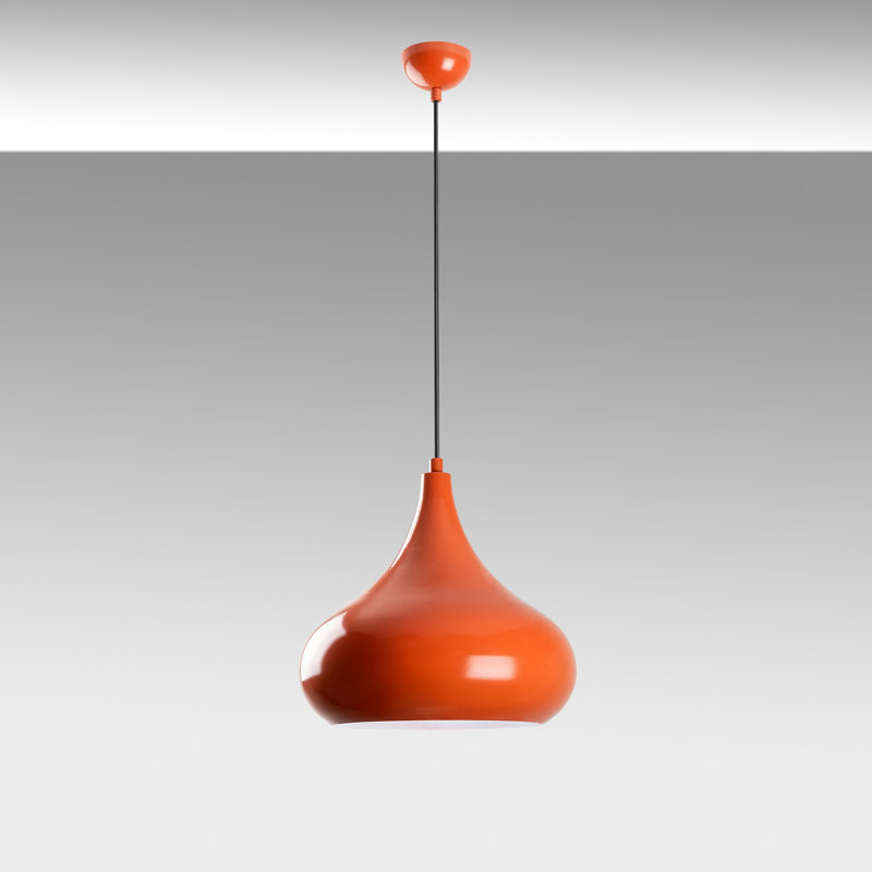 Lustre réglable élégant, structure en métal orange, 11,8 po x 11,0 po | Hauteur totale: 13,8 - 49,6 pouces | Douille E27 de 40 W maximum (ampoule non incluse) | Luminaire élégant pour le salon, la salle à manger et le vestibule