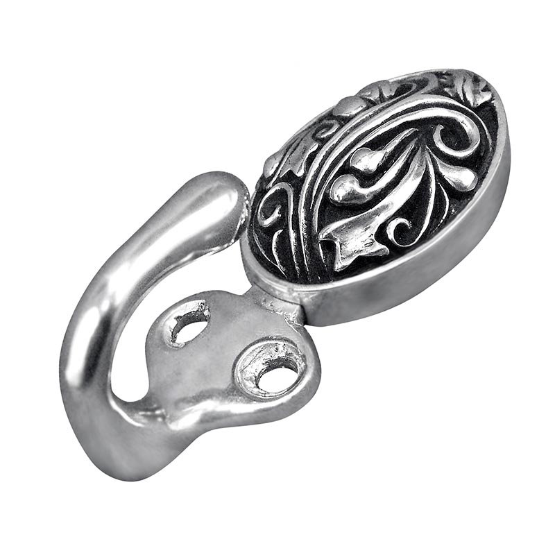 Liscio Wall Hook, Antique Silver