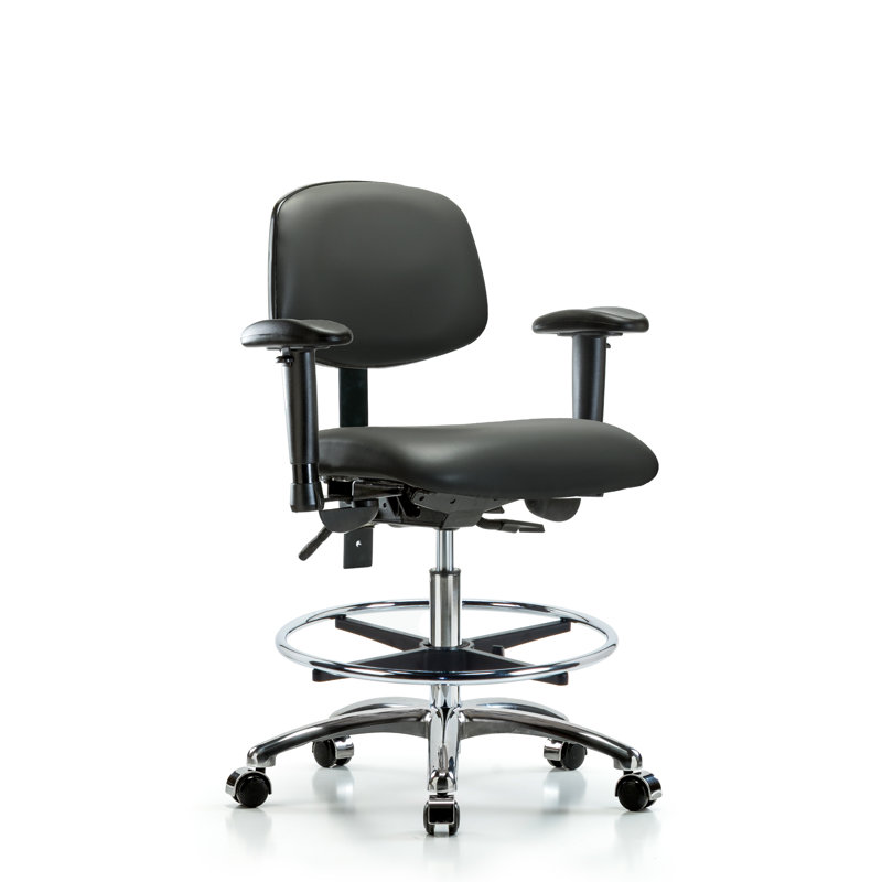 Latissa Vinyl Task Chair, Dark Gray, Yes, Casters