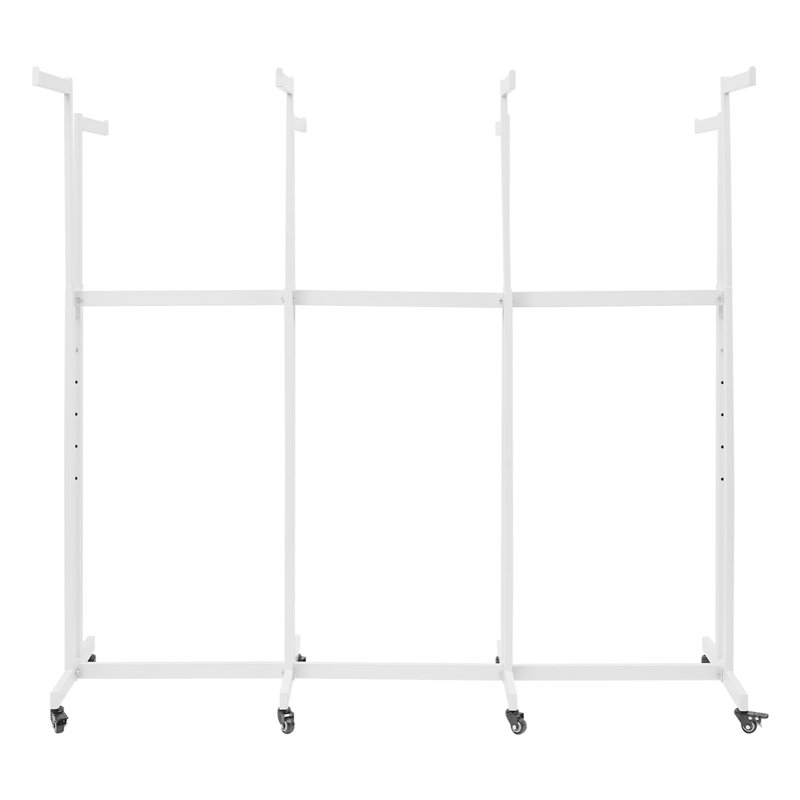 Support à vêtements en métal avec 8 accoudoirs, Blanc