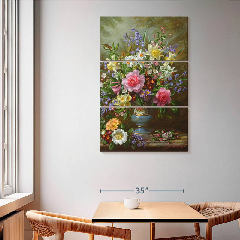 Harnek Bluebells, jonquilles, primevères et pivoines, H 65 po x l 42 po