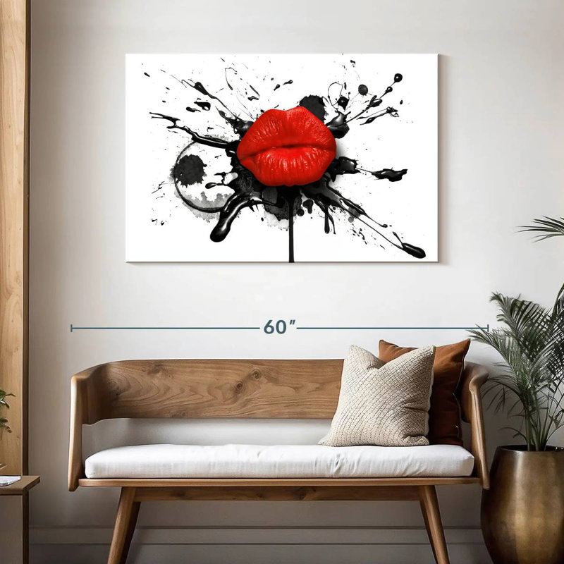 Smacking Red Lips, H 30 po x l 45 po