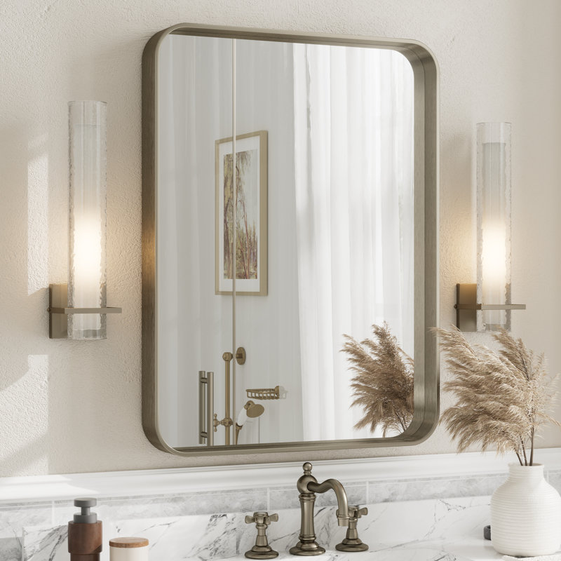 Miroir mural Aevar, 32 po x 24 po, Bronze brossé