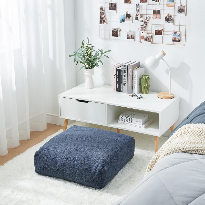 Rainha Cozy Floor Pillow - Square, Blue
